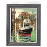 MCM Decoupage Tissue Paper Collage Artwork