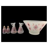 MCM Hazel Atlas Frosted Salad Bowl Set