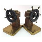 Nautical Ship Wheel Bookends