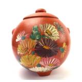 1930s Ransburg Pottery Hand Painted Cookie Jar