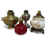 4 Vintage Oil Lamps
