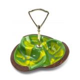 MCM Sequoia Ware Drip Glaze Divided Nut Dish
