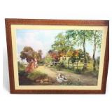 Yeend King Framed Print With Ducks & Bridge