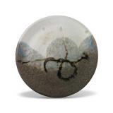 Signed Pottery Plate With Wine Quote