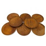 8 Teak Wood Plates Made In Thailand