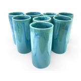 8 Handmade Drydan Pottery Drip Glaze Tumblers