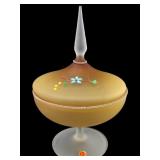 Mid-Century Italian Satin Glass Pedestal Compote