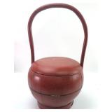 Antique Chinese Red Lacquer Wedding Basket