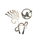 2 Sterling Silver Brooch Pins W/ Animal Designs