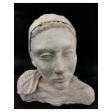Plaster Bust Of Woman With Headscarf