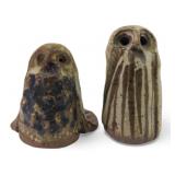 Studio Art Pottery Owl Figurines Set Of 2
