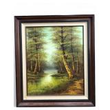 Cantrell Oil Painting With Forest & Stream