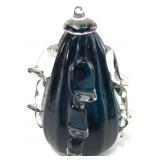 Signed Glass Sculpture With Clear Accents