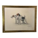Leon Danchin Signed Terrier Etching