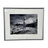 Framed Black & White Photograph In Desert
