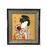 Japanese Oshi-e Padded Textile Collage By Kuhisa