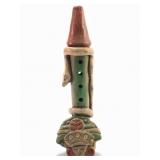 Pre-Columbian Style Snake & Goddess Clay Flute