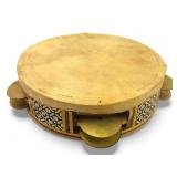 Classic Arabic Riq Frame Drum With Geometric Inlay