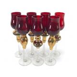Bombay Co. Red Ruby Cordial Glasses Set Of 7