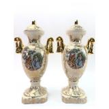 Rococo Revival Gilt Porcelain Urns