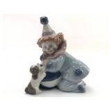 Lladro Clown With Dog Figurine
