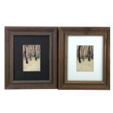 Wool/Cotton Thread & Bead Framed Art