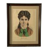 Currier & Ives Hand-Colored Lithograph Emeline