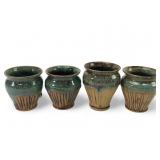 4 Maz Amar Pottery Drip Glaze Vases