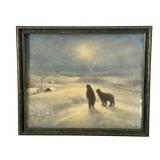 H.F. Mangold Bear Scene Print In 18ï¿½15 Frame