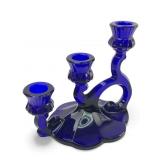 Vtg Heisey Cobalt Blue Glass Candlestick Holder