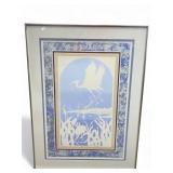 Heron Serigraph By Sandra Sked Lima 1979