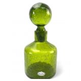 MCM Rainbow Crackle Glass Decanter With Stopper