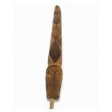 Hand Carved Wood Tribal Sculpture Rod