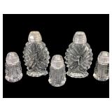 Crystal Salt & Pepper Shakers Set Of 5