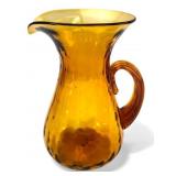 MCM Blenko #6919 Amber Optic Dot Pitcher
