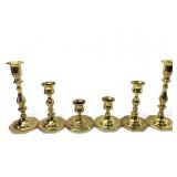 6 Vtg Baldwin Brass Candle Holders