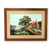 Currier & Ives Print The Birthplace Of Washington