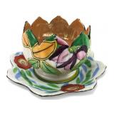 Art Deco Hand Painted Bowl & Plate