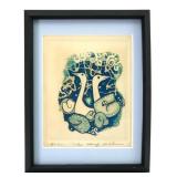 Kenji Ushiku Pencil Signed Colored Etching