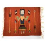 Navajo Yei Pictorial Wool Ruglet 20 X 16