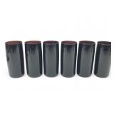 (6) Vtg Libbey Black Amethyst Highball
