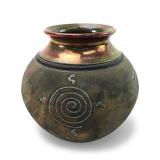 Jon Melkonian Signed Raku Pottery Vase