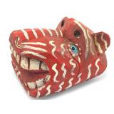 Vintage Guatemalan Distressed Wood Jaguar Mask