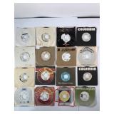16 Vintage 45 RPM Vinyl Records
