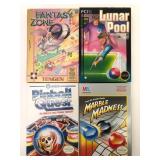 4 NES Games Marble Madness, Pinball Quest, Fantasy