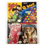 4 NES Games: Three Stooges, Q*bert, Pyramid & Roge