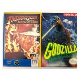 Indiana Jones & Godzilla NES Games W/ Manuals
