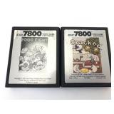Atari 7800 Food Fight & Cracked Game Cartridges