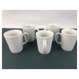 Tasty Time Lattice White Coffee Mugs Set Of 5