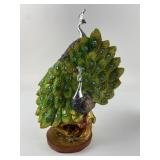 Resin Peacocks Statue With Metallic Accents